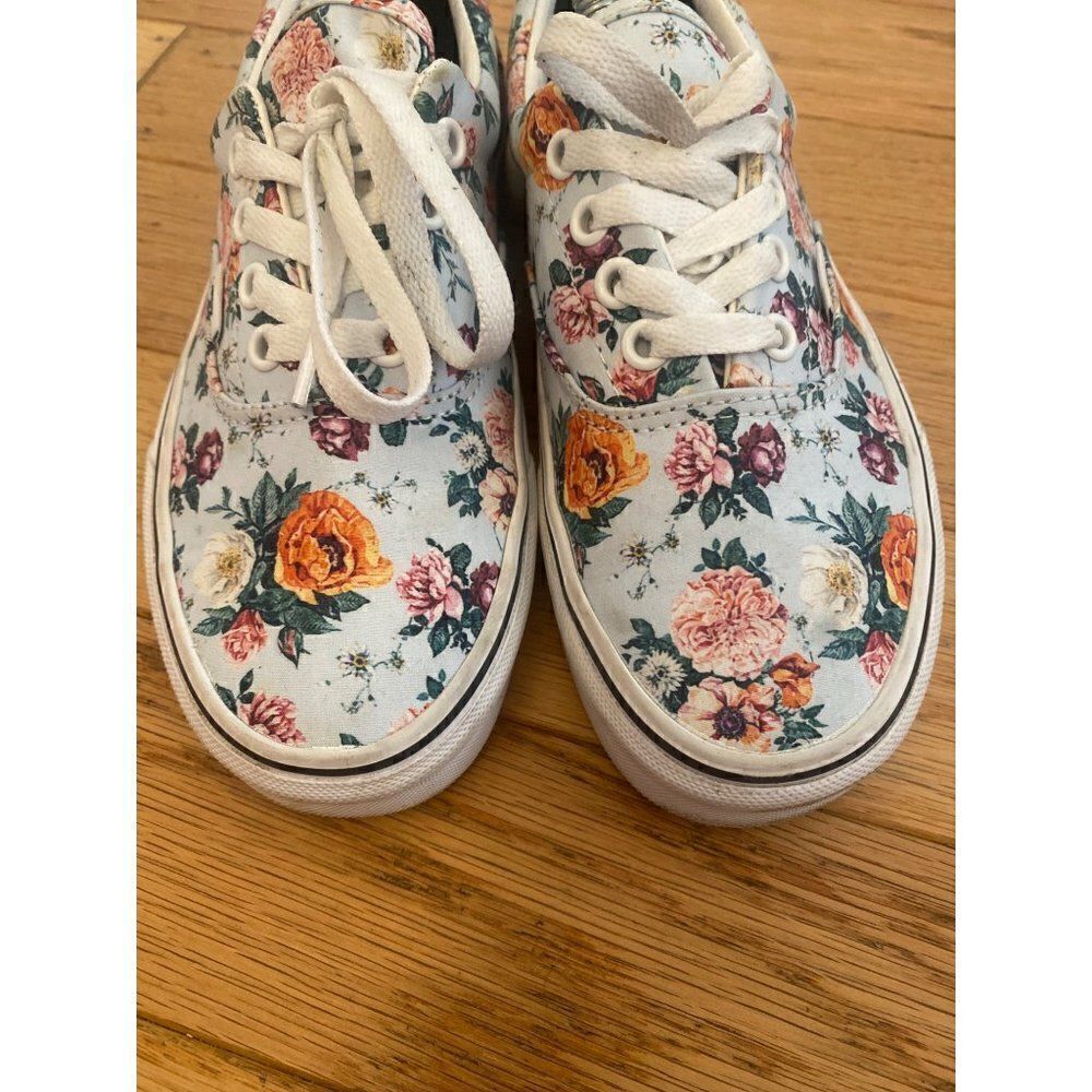 Vans, unisex blue Era Garden Floral Flower Design shoe men’s 4.5 women’s 6 - Picture 2 of 8